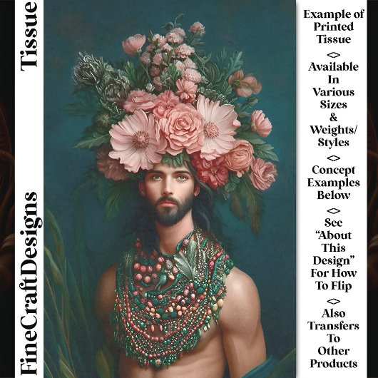 Jong Man, Bloemen, Bessen, Foliage CQ9 Decoupage Tissuepapier