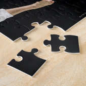 Jong man dat karate schoppen in zwart legpuzzel (Zijkant)