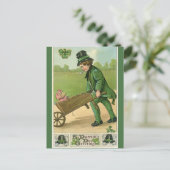  Jong Man en Varken St Patricks Groet Briefkaart (Staand voorkant)