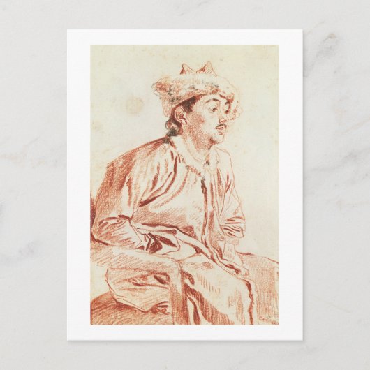 Jong Man in Oriental Costume (tekening) Briefkaart (Voorkant)