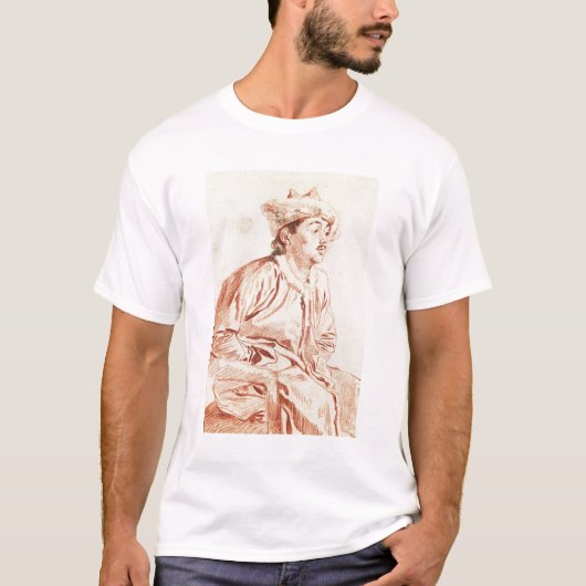 Jong Man in Oriental Costume (tekening) T-shirt (Voorkant)