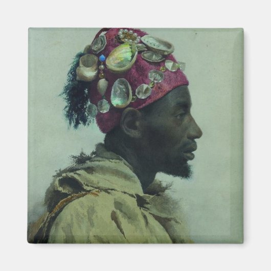 Jong Man in profiel (Profil aux coquillages) Magneet (Voorkant)