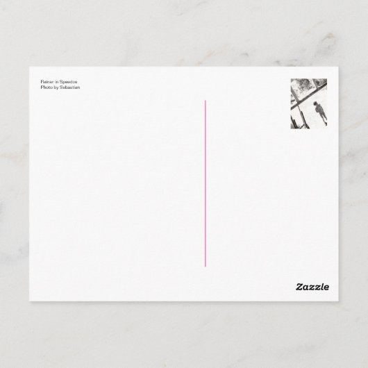 Jong man in Speedos Briefkaart (Achterkant)