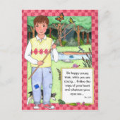 Jong Man Inspirerend Briefkaart (Voorkant)