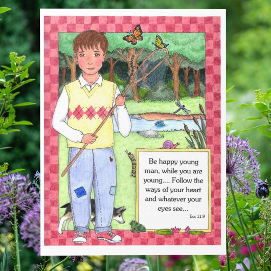 Jong Man Inspirerend Briefkaart