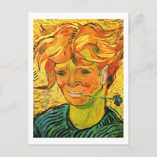 Jong Man met Cornflower Van Gogh Fine Art Briefkaart (Voorkant)