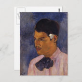 "Jong Man met een Bloem" - Paul Gauguin Briefkaart (Voorkant / Achterkant)
