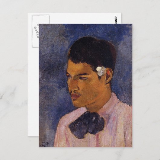 "Jong Man met een Bloem" - Paul Gauguin Briefkaart (Voorkant / Achterkant)