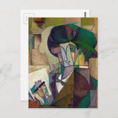 Jong Man met een fontein Pen van Diego Rivera 1914 Briefkaart (Voorkant / Achterkant)