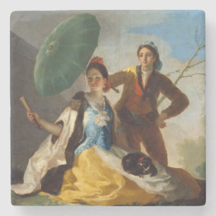 Jong Man met een parasol voor een Spaanse dame Stenen Onderzetter