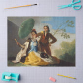 Jong Man met een parasol voor een Spaanse dame Tissuepapier (Craft)