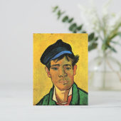 Jong Man met een Pet Van Gogh Fine Art Briefkaart (Staand voorkant)