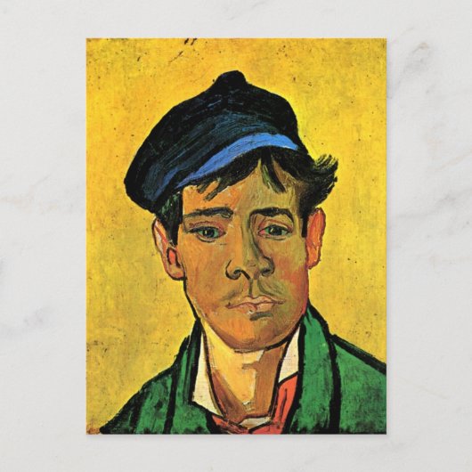 Jong Man met een Pet Van Gogh Fine Art Briefkaart (Voorkant)