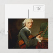 Jong Man met een Violin Briefkaart (Voorkant / Achterkant)
