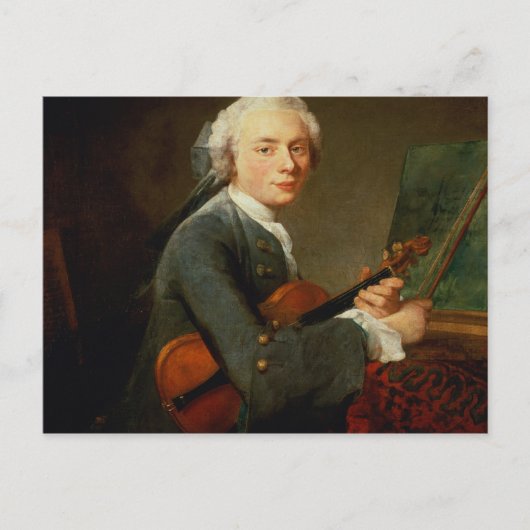Jong Man met een Violin Briefkaart (Voorkant)