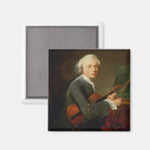 Jong Man met een Violin Magneet (Voorkant / Achterkant)