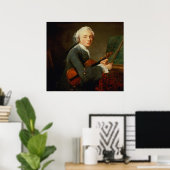 Jong Man met een Violin Poster (Thuiskantoor)