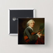 Jong Man met Violin Vierkante Button 5,1 Cm (Voorkant /achterkant)