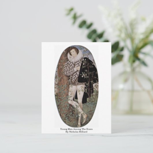 Jong Man onder de Rozen van Nicholas Hilliard Briefkaart (Staand voorkant)