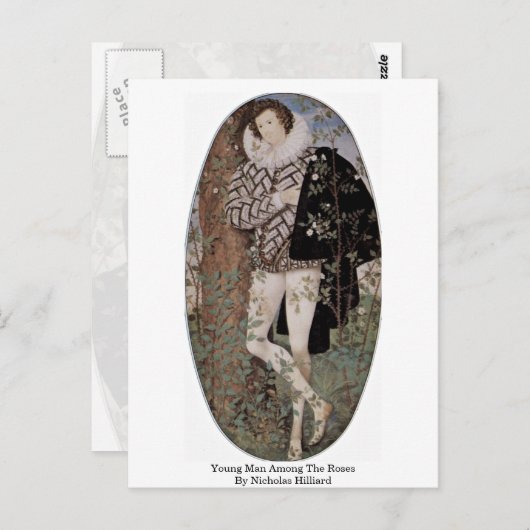 Jong Man onder de Rozen van Nicholas Hilliard Briefkaart (Voorkant / Achterkant)