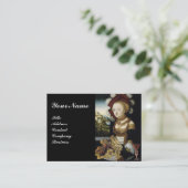 JONG MEISJE, ANTIEK VINEYARD GRAPES WIJNBELASTING VISITEKAARTJE (Staand voorkant)