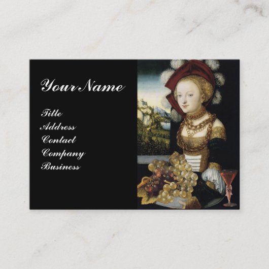 JONG MEISJE, ANTIEK VINEYARD GRAPES WIJNBELASTING VISITEKAARTJE (Voorkant)