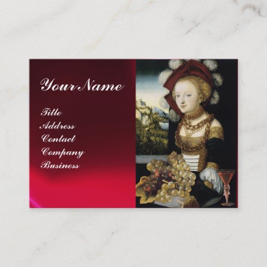 JONG MEISJE, ANTIEK VINEYARD GRAPES WIJNBELASTING VISITEKAARTJE (Voorkant)