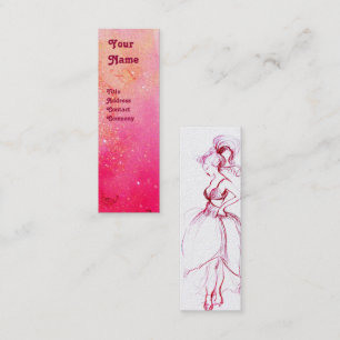 JONG MEISJE BEAUTY MODE Rood Roze, Fuchsia Wit Mini Visitekaartje