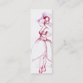 JONG MEISJE BEAUTY MODE Rood Roze, Fuchsia Wit Mini Visitekaartje (Achterkant)