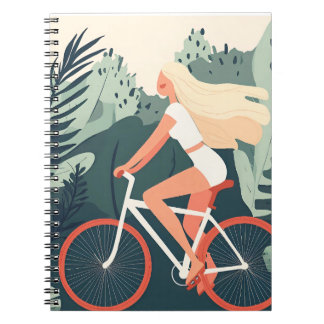 Jong Meisje Bloemen Citrus Notitieboek Mockup