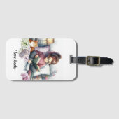 jong meisje boek liefhebbers Bagagelabel (Voorkant (horizontaal))