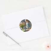 Jong Meisje Cookie Baker Ronde Sticker (Envelop)