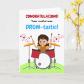 Jong Meisje Gefeliciteerd Drum recital Schattige Kaart (Gele Bloem)