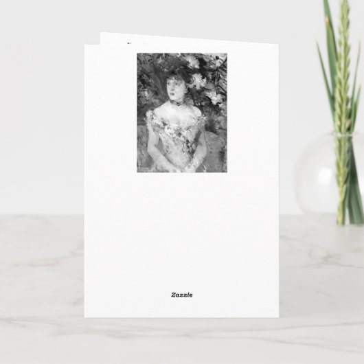 Jong meisje in een baljurk van Berthe Morisot Bedankkaart (Achterkant)