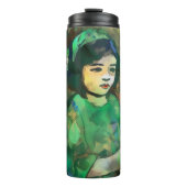 Jong Meisje in Groen Thermosbeker (Voorkant)