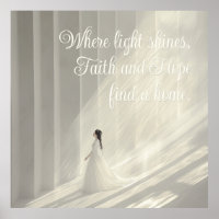 Jong meisje in het licht Inspirerend hoop quote