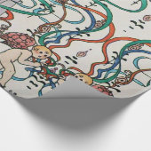 JONG MEISJE, KLEURRIJKE LINTEN, CUPIDO Valentijnsd Cadeaupapier (Hoek)