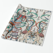 JONG MEISJE, KLEURRIJKE LINTEN, CUPIDO Valentijnsd Cadeaupapier (Uitgerold)