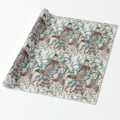 JONG MEISJE, KLEURRIJKE LINTEN DRAAIEN, CUPIDO Ver Cadeaupapier (Uitgerold)