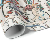 JONG MEISJE, KLEURRIJKE LINTEN DRAAIEN, CUPIDO Ver Cadeaupapier (Rol Hoek)