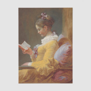 Jong meisje lezend door Jean-Honore Fragonard Tissuepapier