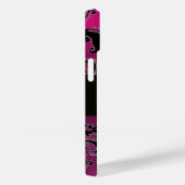 JONG MEISJE MET BLOEMEN ZWARTE ROZE DAMAST Amethis Case-Mate iPhone Case (Achterkant / Rechts)