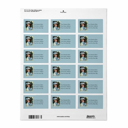  jong meisje met boom adres label (Full Sheet)