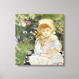 Jong Meisje met een Doll (door Berthe Morisot) Canvas Afdruk