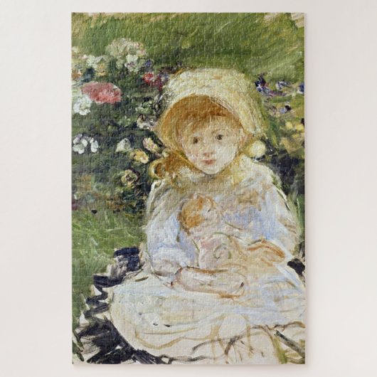Jong Meisje met een Doll (door Berthe Morisot) Legpuzzel (Verticaal)