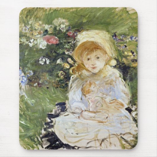 Jong Meisje met een Doll (door Berthe Morisot) Muismat (Voorkant)