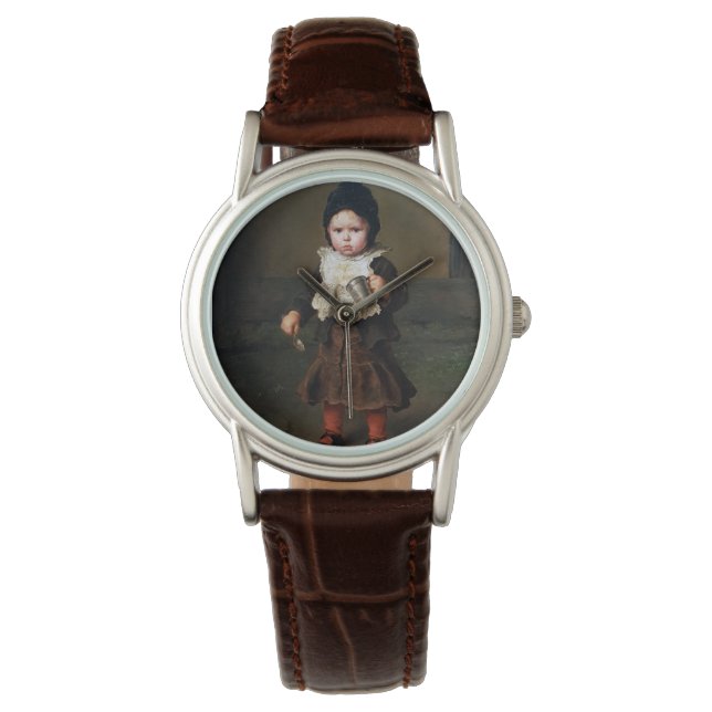 Jong meisje met een lege beker (Ludwig Knaus) Horloge (Voorkant)