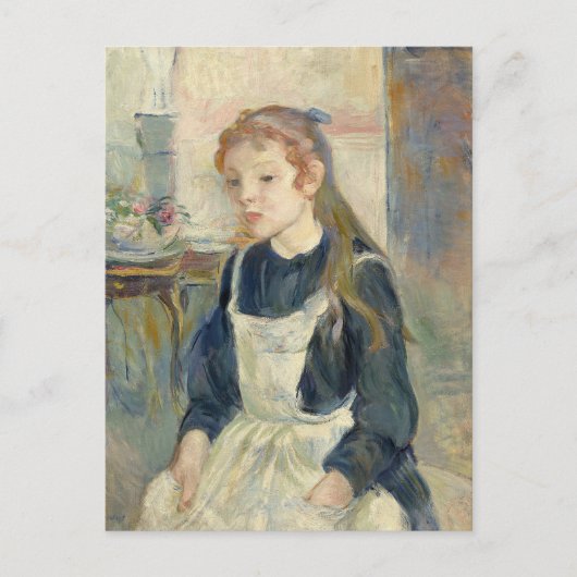 Jong meisje met een Schort | Berthe Morisot Briefkaart (Voorkant)
