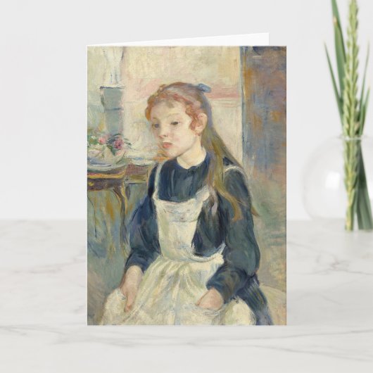 Jong meisje met een Schort | Berthe Morisot Kaart (Voorkant)