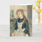 Jong meisje met een Schort | Berthe Morisot Kaart (Gele Bloem)